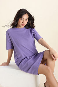 Zivame 2 Mile Fashion Knit Cotton Loungewear Dress - Purple Haze — thumbnail 5
